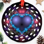 Blue Heart Ornament (Round Filigree) Front