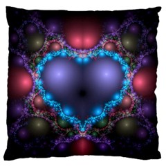 Blue Heart Large Cushion Case (one Side)