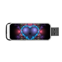 Blue Heart Portable Usb Flash (one Side)