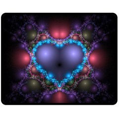 Blue Heart Double Sided Fleece Blanket (medium)  by Amaryn4rt