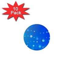 Blue Hot Pattern Blue Star Background 1  Mini Buttons (10 Pack) 