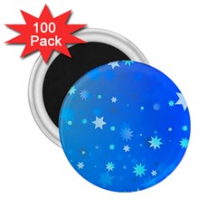 Blue Hot Pattern Blue Star Background 2 25  Magnets (100 Pack) 