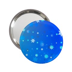 Blue Hot Pattern Blue Star Background 2 25  Handbag Mirrors