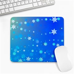 Blue Hot Pattern Blue Star Background Large Mousepads by Amaryn4rt