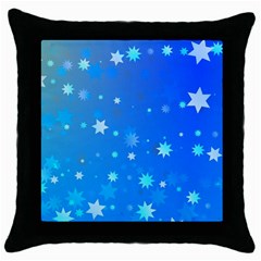 Blue Hot Pattern Blue Star Background Throw Pillow Case (black)