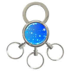 Blue Hot Pattern Blue Star Background 3-ring Key Chains