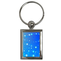 Blue Hot Pattern Blue Star Background Key Chains (rectangle)  by Amaryn4rt