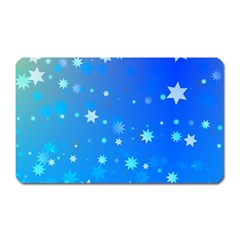 Blue Hot Pattern Blue Star Background Magnet (rectangular) by Amaryn4rt