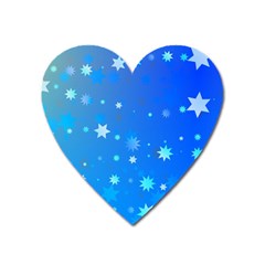 Blue Hot Pattern Blue Star Background Heart Magnet