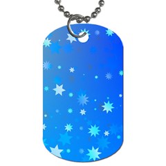 Blue Hot Pattern Blue Star Background Dog Tag (one Side)