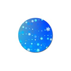 Blue Hot Pattern Blue Star Background Golf Ball Marker