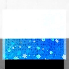 Blue Hot Pattern Blue Star Background Rectangular Jigsaw Puzzl