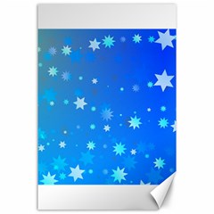 Blue Hot Pattern Blue Star Background Canvas 24  X 36 