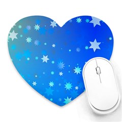 Blue Hot Pattern Blue Star Background Heart Mousepads by Amaryn4rt