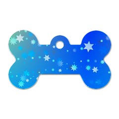 Blue Hot Pattern Blue Star Background Dog Tag Bone (one Side)