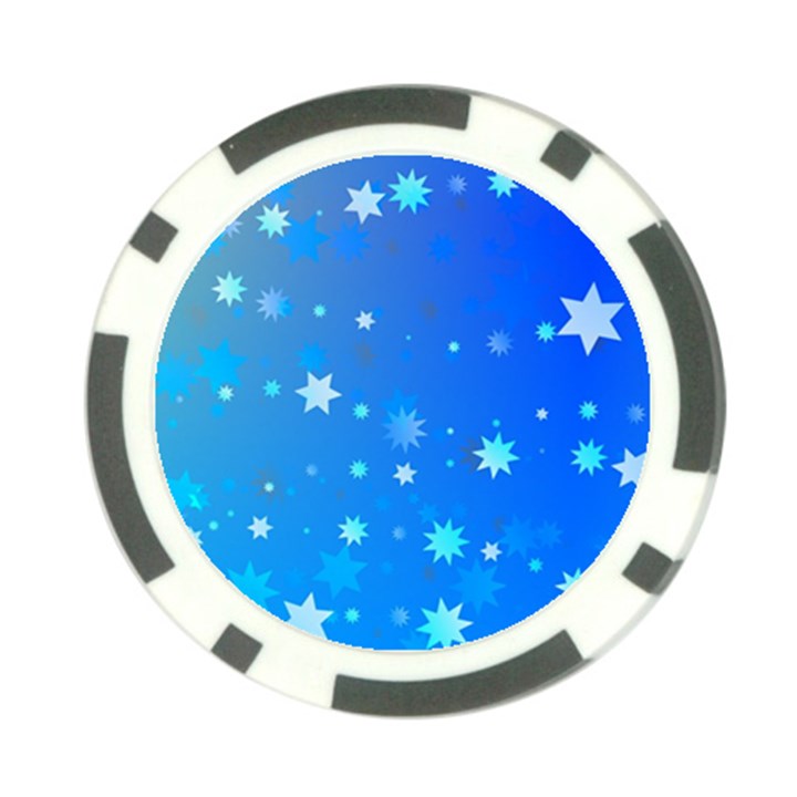 Blue Hot Pattern Blue Star Background Poker Chip Card Guard