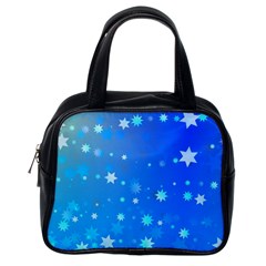 Blue Hot Pattern Blue Star Background Classic Handbags (one Side) by Amaryn4rt