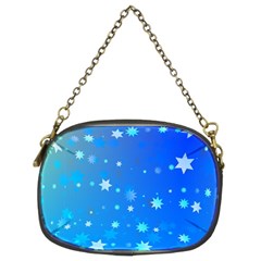 Blue Hot Pattern Blue Star Background Chain Purses (two Sides) 