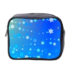 Blue Hot Pattern Blue Star Background Mini Toiletries Bag 2-side by Amaryn4rt