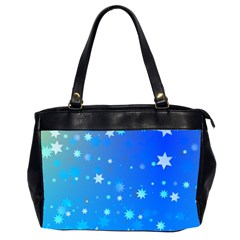 Blue Hot Pattern Blue Star Background Office Handbags (2 Sides) 