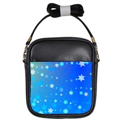 Blue Hot Pattern Blue Star Background Girls Sling Bags