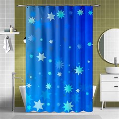 Blue Hot Pattern Blue Star Background Shower Curtain 48  X 72  (small) 