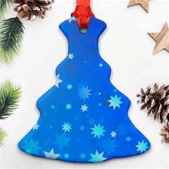 Blue Hot Pattern Blue Star Background Ornament (christmas Tree) 