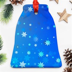 Blue Hot Pattern Blue Star Background Bell Ornament (two Sides)