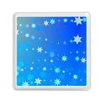 Blue Hot Pattern Blue Star Background Memory Card Reader (Square)  Front