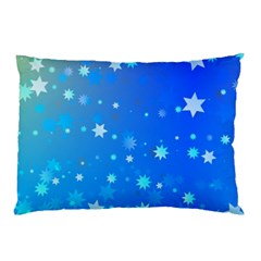 Blue Hot Pattern Blue Star Background Pillow Case (two Sides)