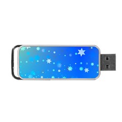 Blue Hot Pattern Blue Star Background Portable Usb Flash (one Side)