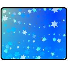 Blue Hot Pattern Blue Star Background Double Sided Fleece Blanket (medium) 