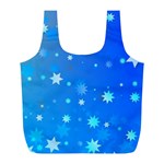 Blue Hot Pattern Blue Star Background Full Print Recycle Bags (L)  Front