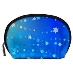 Blue Hot Pattern Blue Star Background Accessory Pouches (large)  by Amaryn4rt