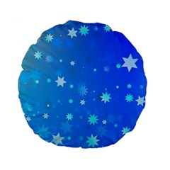 Blue Hot Pattern Blue Star Background Standard 15  Premium Flano Round Cushions