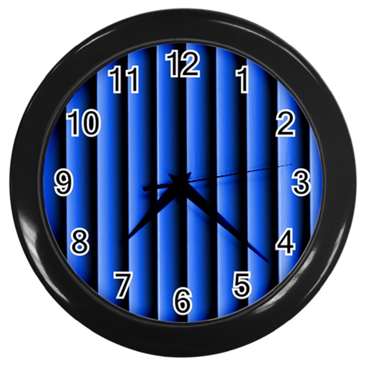 Blue Lines Background Wall Clocks (Black)