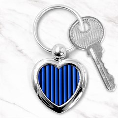 Blue Lines Background Key Chains (heart)  by Amaryn4rt