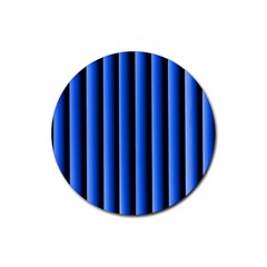 Blue Lines Background Rubber Coaster (round) 