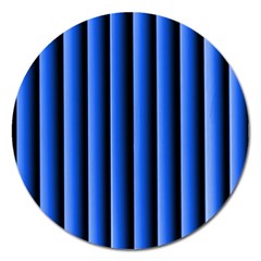 Blue Lines Background Magnet 5  (round)