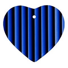 Blue Lines Background Heart Ornament (two Sides) by Amaryn4rt