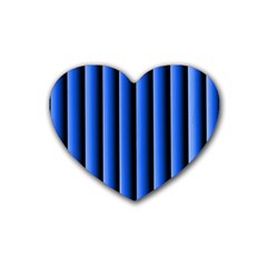 Blue Lines Background Rubber Coaster (heart) 