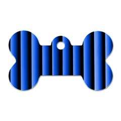 Blue Lines Background Dog Tag Bone (two Sides)