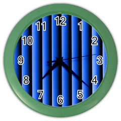 Blue Lines Background Color Wall Clocks