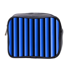 Blue Lines Background Mini Toiletries Bag 2-side