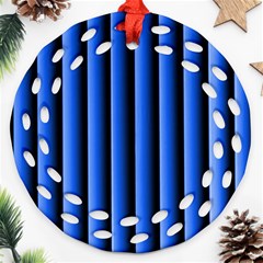 Blue Lines Background Ornament (round Filigree)