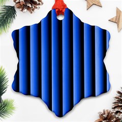 Blue Lines Background Snowflake Ornament (two Sides) by Amaryn4rt