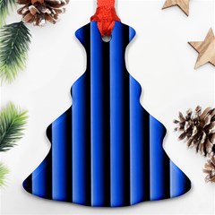 Blue Lines Background Christmas Tree Ornament (two Sides)