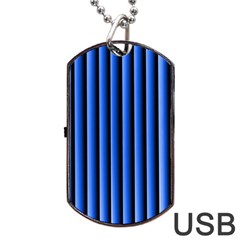 Blue Lines Background Dog Tag Usb Flash (two Sides) by Amaryn4rt