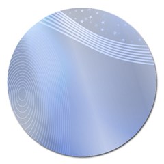 Blue Star Background Magnet 5  (round)