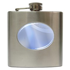 Blue Star Background Hip Flask (6 Oz) by Amaryn4rt